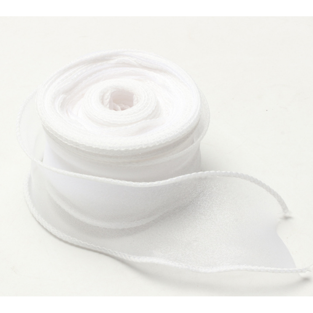 Organza Ribbon White 4 CM 9 Meters